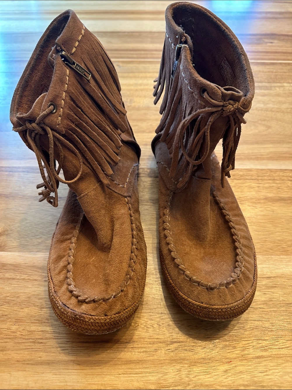 UGG Australia Kaysa Suede Fringe Moccasin Boots